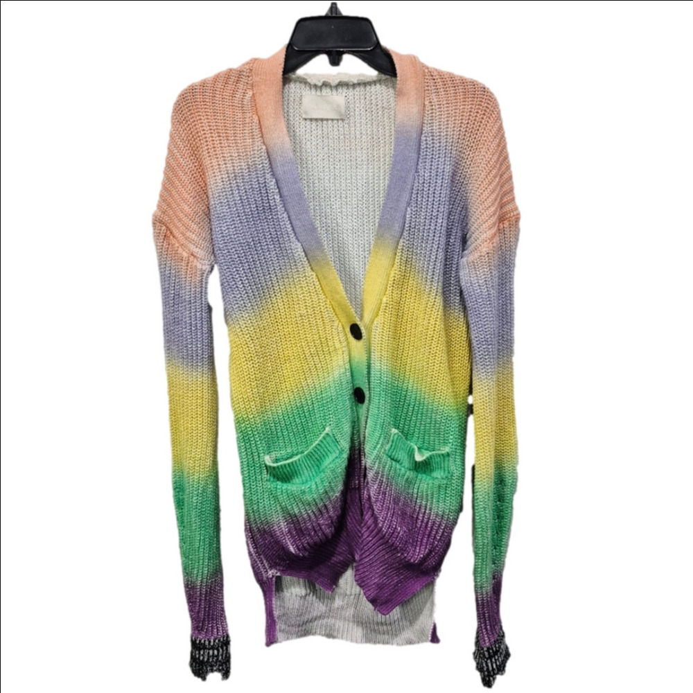 ZADIG & VOLTAIRE Lilian Cow Rainbow Knit Cardigan
